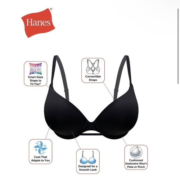 Hanes NWT Comfortflex Fit Dreamwire Seamless Cup T Shirt Bra XXXL‎ - Picture 11 of 11